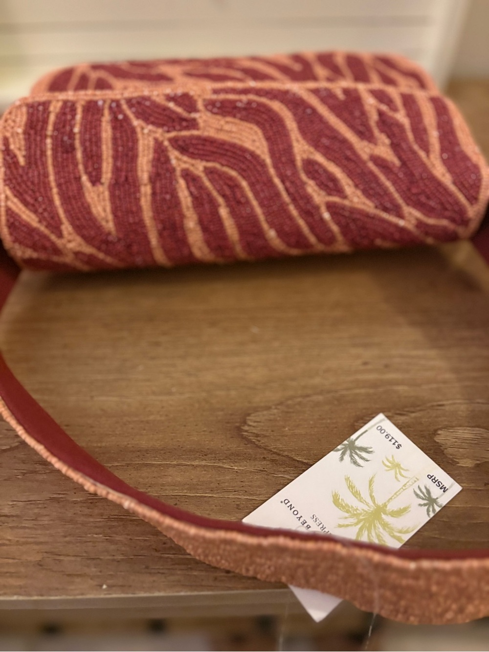 Anthropologie Hand-Beaded Shoulder Bag NWT Summer Festival Statement Vacay Boho - Picture 7 of 9
